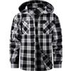 SwissWell Camicia Uomo Flanella Camicia Quadri con Cappuccio Uomo Manica Lunga Casual Felpe caffè XL