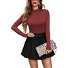 Avidlove Body da donna a maniche lunghe coprente Collo alto per a maniche lunghe Tuta Shapewear Body modellante Outfit da festival Elegante Curvy Grigio Scuro XXL