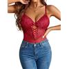 Avidlove Body in pizzo da donna babydoll sexy body body in rete vestito rave body un pezzo scollo a V lingerie, Nero , S