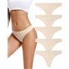 VOENXE Perizoma Mutande Donna Senza Cuciture,Slip Tanga Brasiliana Microfibra,Mutanda Taglio Laser,Seamless Women Thong,Invisibili Intimo Underwear Panties,Perizomi Vita Media Multipack,Pacco da 5