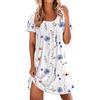 Ekouaer Camicia da Notte Donna Estiva con Inserti Pizzo e Stampa Floreale Pigiama Maniche Corte con vestibilità Rilassata Verde M