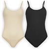 UnsichtBra Set di 2 Body per Donna | Body con Spalline Sottili per Donna | Intimo Confortevole (Nero, Beige, S-M)