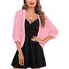 Gyabnw Bolero Donna in Pizzo Maniche 3/4 Coprispalle Corto