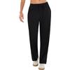 Terecey Pantaloni Sportivi Donna in Cotone Pantalone da Tuta Yoga Larghi Gamba Dritta Pantaloni da Jogging Fitness Leggero Gamba Larga con Tasche e Coulisse Regolabile