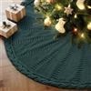 Lanpn Gonna Albero di Natale 60cm, Gonna per albero di Natale lavorata a maglia grossa Piccolo Tappeto Gonna Base di Decorazione rustica per interni per feste invernali in casa (Verde)