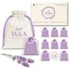 W&A Sacchetti di Lavanda Profumati in Raso (8 pezzi) | Antitarme Naturale | Lavanda di Provenza | Ultima Raccolta | Idea Regalo + Bustina Riutilizzabile | 120g di Fiori (Viola)