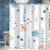 Lerores, tenda da doccia 180x160 cm in poliestere blu chiaro, con fondo pesante, antimuffa, idrorepellente, lavabile, con 12 occhielli e anelli per doccia per bagno, vasca