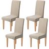 Dioxide Coprisedie con Schienale Elastico Copri Sedia da Cucina Tessuto Jacquard Antimacchia,Universali Coprisedia Elasticizzati, Moderno Fodera Sedia per Soggiorno,Cucina,Casa (Cachi,4pc)