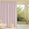 PONY DANCE Tenda Divisoria per Soggiorno Tende Lino per Interni Filtraggio Luce e Privacy Linen Curtain Semitrasparenti con Fettuccia 1 Pezzo L 300 x A 260 CM, Rosa Selvatica