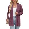 Zeagoo Cardigan lungo elegante da donna - Maniche lunghe - Aperto sul davanti - Cardigan leggero - Autunno - Con tasche - Casual - Inverno - Colore tinta unita - Taglie S a XXL, grigio, S