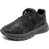JOMIX Scarpe Donna Zeppa Nascosta Sneakers Comode Leggere Traspiranti Eleganti da Passeggio Lavoro Viaggioa SD2402 (Nero, 38)