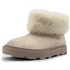 JOMIX Stivali Donna Invernali Gambale Basso Bordo Peloso Stivali Scamosciata Peluche Caldo Morbido Platform Spessa Antiscivolo Scarpe Calde Comode Per Casa Passeggiate ESW2527 Beige 38