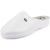 JOMIX Ciabatte Donna Sanitari Pantofole Anatomiche Morbide in Vera Pelle Zoccoli da Lavoro Sabot da Ospedale Cucina Made in Italy TD2046 (Bianco, 38)