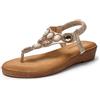 JOMIX Sandali Donna Estive Eleganti Infradito Mare Spiaggia Gioielli Strass Zeppa Bassa Comodi Casual Chiusura Elastica Plantare Imbottito SD9107 (Nero,41)