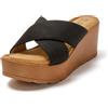 JOMIX Ciabatte Donna Estive Sandali Ragazze Estate Zeppa Pantofole Eleganti Fasce Intrecciate Casual Mare Spiaggia SD9118 (Nero,37)