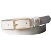 Calvin Klein Donna Cintura Square Buckle Loop 2,5 cm con Logo, Bianco (White Alyssum/Antique Light Gold), 100 cm