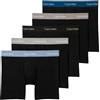 Calvin Klein Men Boxer Brief 5pk Green (Green Bloom/Dazzling Blue/Black/) S