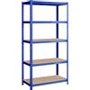 SONGMICS Scaffalatura a 5 Ripiani, Scaffale in Acciaio, Montaggio Rapido, Utensili, Strumenti in Garage, Magazzino, Ripostiglio, Portante 600 kg, 50 x 100 x 200 cm, Blu GLR050Q01