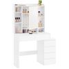 VASAGLE KAILYN Collezione - Toeletta con Luci LED a Luminosità Regolabile, Tavolo da Trucco con Specchio, 40 x 98,3 x 145 cm, Scomparti Aperti, Ripiani Regolabili, Moderno, Bianco Nuvola RDT124WB01