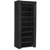 SONGMICS Scarpiera, 10 Ripiani, Scaffale Portascarpe da Ingresso 28 x 58 x 160 cm con Copertura di Tessuto, Slim, Struttura di Metallo, Nero RXJ10H