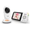 VTech Baby monitor BM3254 con videocamera, lungo raggio, schermo LCD da 2,8 pollici, luce notturna a colori, suoni rilassanti e ninne nanne, comunicazione bidirezionale - Versione IT bianca