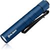 OLIGHT I3T 2 EOS Mini Torcia LED 200 Lumen 62m Range, Piccola Torcia Portachiavi con Interruttore di Shiusura, Luce Portatile Impermeabile IPX8, per il Campeggio all'aperto (Blu scuro)