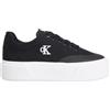 Calvin Klein Donna Sneakers con Suola Alta Lace Up Canvas Tcap con Zeppa, Nero (CK Black), 41