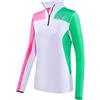 Black Crevice, Dolcevita, Maglia Donna Funzionale, Termica, Traspirante, Maniche Lunghe, 38, Bianco/Rosa/Verde