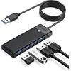 ORICO Hub USB 3.0, 4 Porte USB con Cavo Lungo 180 CM, Hub Dati Ultra Sottile Tipo A 5 Gbps, Adattatore Multiporta per MacBook, Mac Pro/Mini, Mobile HDD, Surface Pro, XPS, PS4/PS5, PC