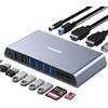 BENFEI 12-in-1 Docking Station USB 3.0 con Doppio HDMI/6 *USB/Lettore di Schede SD/TF/Rete Gigabit Ethernet/Jack per Cuffie Femmina da 3,5 mm, Compatibile con Windows e Mac