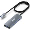 BENFEI Hub USB 3.0 a 4 porte con cavo 90cm, Hub USB 3.0 ultrasottile [Guscio in alluminio e cavo in nylon], compatibile per Mac Air/Pro/Mini iMac Surface Pro XPS PC unità flash