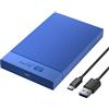 SAN ZANG MASTER Enclosure per disco rigido da 2,5 pollici - alloggiamento per disco rigido USB 3.0 senza attrezzi, supporta UASP e Trim, per SSD SATA da 2,5" e HDD da 9,5 mm di altezza 7 mm, con cavo USB-C a A, blu