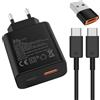 Samneer 45W USB tipo C Caricabatterie veloce 18W USB tipo A Adattatore Per:Samsung Galaxy S25 S24 S23 S22 S21 S20 A56 A55 Veloce Telefono cellulareSpina di ricarica USB C Rapido Alimentator Cavo di ricarica