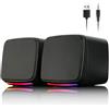 Vicloon Casse PC, Altoparlanti Computer con Ingresso Jack 3.5 mm, Mini Altoparlanti Stereo Compatibili PC/Mac/Smartphone/Tablet, 3W, Alimentazione USB, 1 Paio, Nero