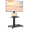 Perlegear Supporto TV mobile Perlegear, carrello TV inclinabile e girevole per TV da 32 a 65 70 75 pollici fino a 50KG, supporto TV rotante regolabile in altezza con ruote, VESA massimo 600x400 mm