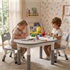 MAMIZO Tavolo Bambini con 2 Sedie, Tavolo e Sedie Bambini a Forma di Arachidi, Regolabile in Altezza,Tavolo da Disegno in Plastica, confezione da 2 sedie,Tavolo Bambini Set per l'asilo e la Cameretta, Grigio