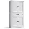 Xbro Mobile Bagno Alto Stretto 31 cm con 2 Ante e 1 Cassetto, Armadio Bagno Salvaspazio con Ripiani Regolabili e Sistema Antiribaltamento, 73x31x132 cm, Bianco
