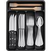 Lifewit Organizer Posate da Cassetto, Portaposate Porta Posate Cucina Cassetto Scolaposate Grande Porta Utensili Cucina, per Cucchiai Forchette Coltelli Stoviglie, 5 Scomparti, Nero