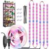 LYGKJ Lampada per Piante Luci di crescita impermeabili per piante da interno A spettro pieno Pianta Grow Lights Indoor USB con Auto ON/Off Timer Rosa Blu 120LEDs luci per piante da interno (6.56FT)