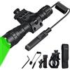 DARKBEAM Torcia a luce verde luminoso LED USB ricaricabile, Torce verde portatile zoom per caccia notturna, osservazione, pesca, astronomia, osservazione delle stelle, soccorso, Kit con metallo clip