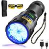 DARKBEAM Torcia UV 395nm 6x LED Torce Luce nera ultravioletta, Lampada di Wood Portatile USB ricaricabile 60W, resina indurente, rilevatore di urina animale, vetro all'uranio