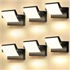 GXXG 6 Pezzi 40W Applique da Parete Esterno/Interno 4000LM Lampade da Esterno Angolo Regolabile Moderno Nero Appliques Interno Bianco Caldo 3000K, 108 LEDs, IP65 Impermeabil
