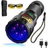 DARKBEAM Torcia UV 365nm 6x LED [4-core] Torce Luce nera ultravioletta, Lampada di Wood Portatile ricaricabile 80W, Rilevatore di Urina di Cane/Gatto, per minerale, ambra, vetro uranio, sangue, resina