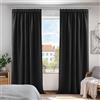 Deconovo Tende Camera da Letto Oscuranti 2 Pezzi, Tende Moderne per Soggiorno Interni, 140x290 CM (Larghezza x Altezza), Nero
