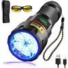 DARKBEAM Torcia UV 395nm 6x LED [4-core] Torce Luce nera ultravioletta, Lampada di Wood Portatile USB ricaricabile 80W, resina indurente, rilevatore di urina animale, vetro all'uranio