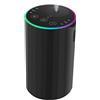 KONCHILE Diffusore senza acqua per oli essenziali per casa, funzionamento a batteria, senza fili, con temporizzazione e 3 livelli di nebbia, auto, camera da letto, ufficio, lega di alluminio nera (Schwarz)