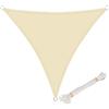 WOLTU Vela Ombreggiante 5x5x5m in HDPE 180 g/m² Traspirante Tenda a Vela Parasole Triangolare Protezione Solare Respirante Anti UV Giardino Esterni Beige
