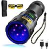 DARKBEAM Torcia UV 365nm 6x LED Torce Luce nera ultravioletta, Lampada di Wood Portatile USB ricaricabile 60W, Rilevare di urina animale domestico, per Minerale, Ambra, vetro uranio, resina