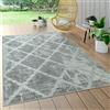 Paco Home Da interni e esterni, da terrazza e balcone, anti-intemperie, geometrico moderno, Dimensione:120x170 cm, Colore:Grigio 2