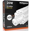 Eurocali 10x Tubi LED 150cm G13 T8 20W 2100 lumen - Luce Bianco Caldo 3000K - Fascio Luminoso 160° - Sostituzione Neon